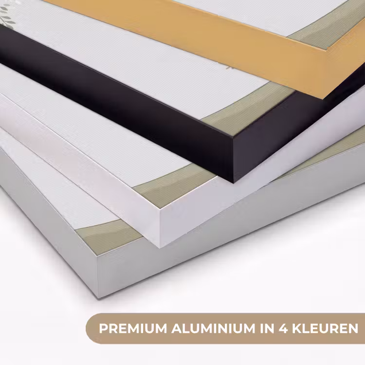 Minimalistisch - Kraanvogels - Blauw Textielframe zwart klein -USP_kleurenNL