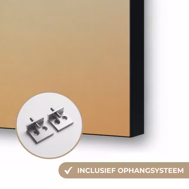 Minimalistisch - Silhouet - Oranje Textielframe zwart klein -USP_ophangsysteemNL