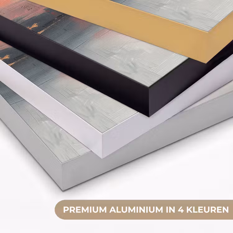 Modern - Abstract - Goud - Roze Textielframe zwart klein -USP_kleurenNL