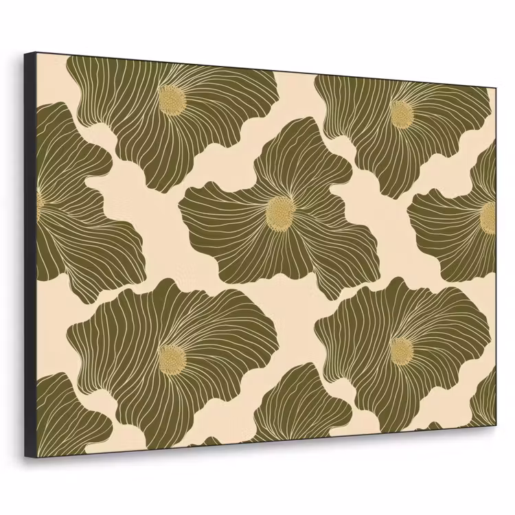 Modern - Abstract - Groen Textielframe zwart klein 947 -3d