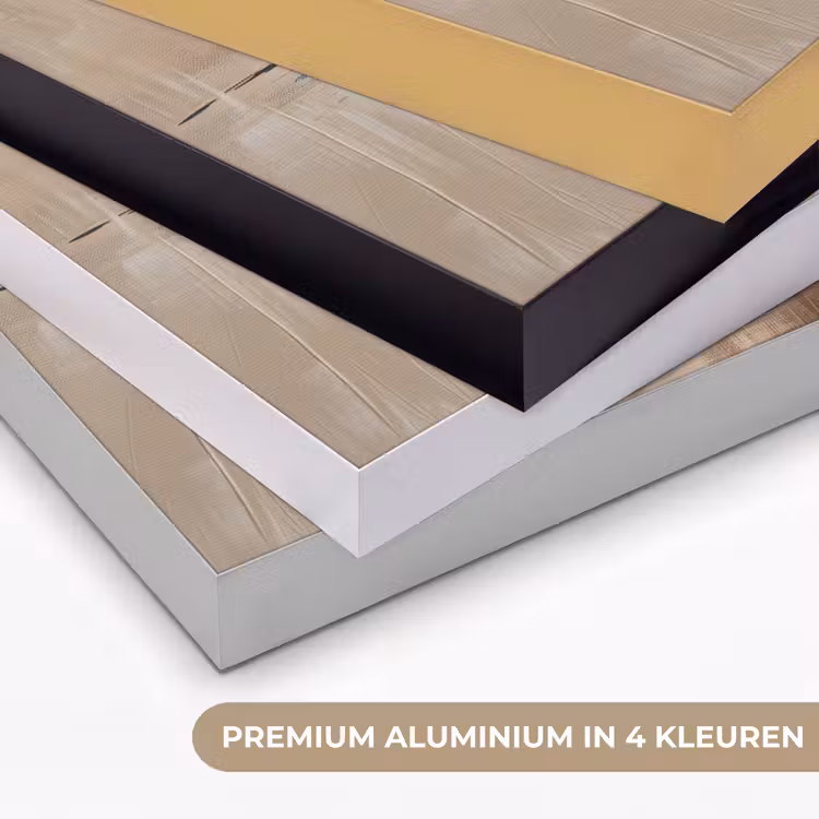 Modern - Bruin - Abstract - Beige Textielframe zwart klein -USP_kleurenNL