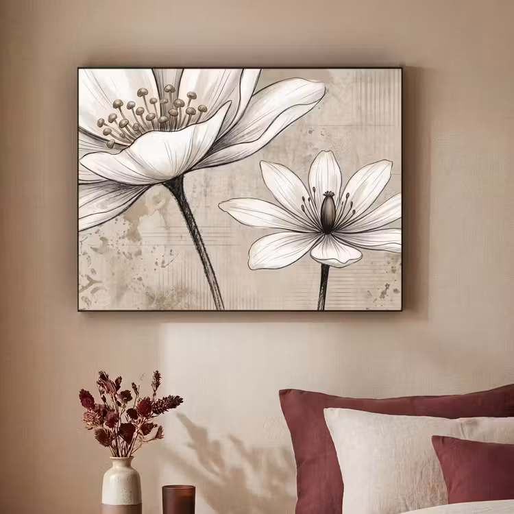 Modern - Design - Wit Textielframe zwart klein -sfeer1