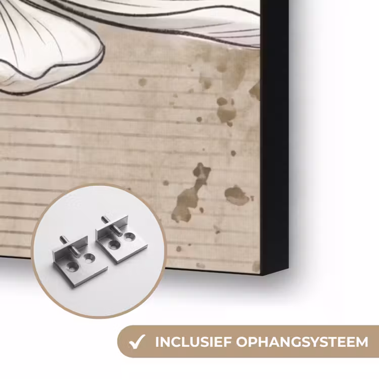 Modern - Design - Wit Textielframe zwart klein -USP_ophangsysteemNL