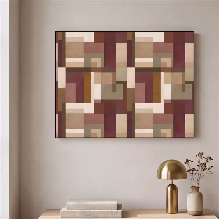 Modern - Geometrie - Kleurrijk Textielframe zwart klein 947 -sfeer2