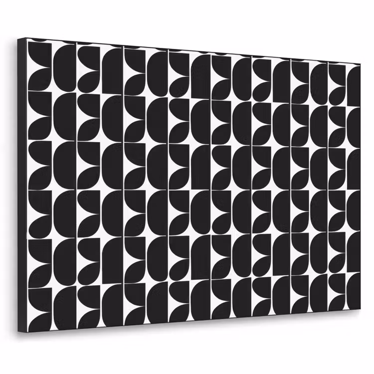Modern - Geometrisch - Zwart Textielframe zwart klein 947 -3d