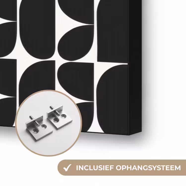 Modern - Geometrisch - Zwart Textielframe zwart klein 947 -USP_ophangsysteemNL