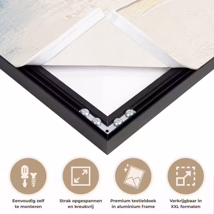 Modern - Kerst - Abstract - Goud Textielframe zwart klein -USP_feed_closeupNL