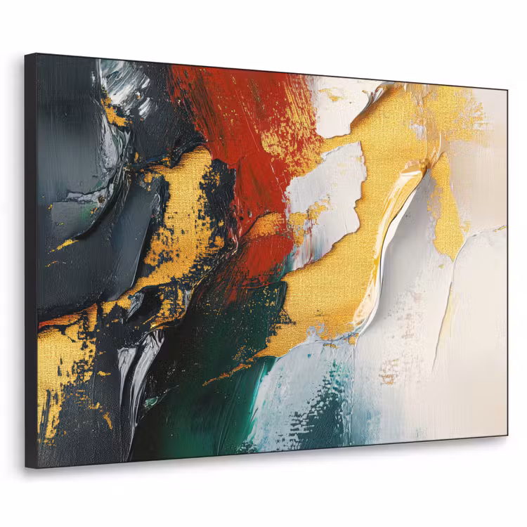 Modern - Kerst - Abstract - Goud Textielframe zwart klein -3d