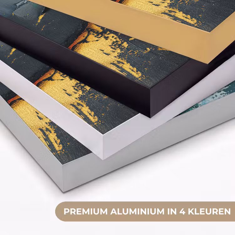 Modern - Kerst - Abstract - Goud Textielframe zwart klein -USP_kleurenNL