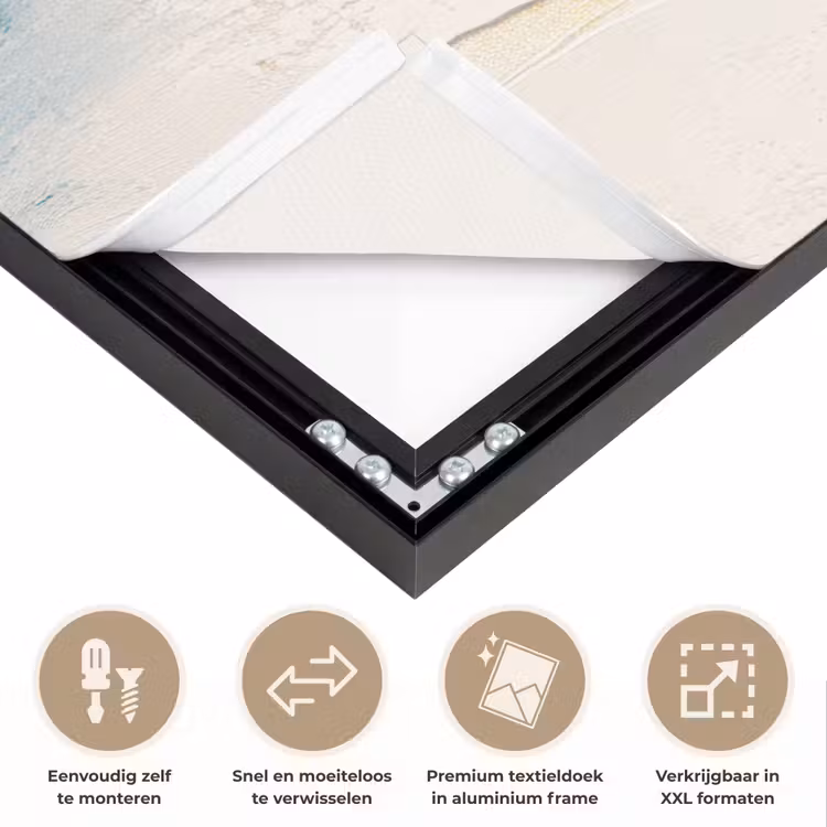 Modern - Kerst - Abstract - Goud Textielframe zwart klein -USP_closeupNL