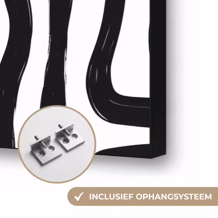 Modern - Lijnen - Zwart Textielframe zwart klein 947 -USP_ophangsysteemNL