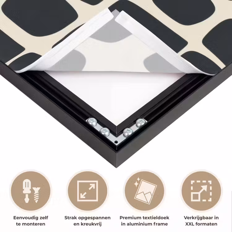 Modern - Organisch - Zwart Textielframe zwart klein 947 -USP_feed_closeupNL
