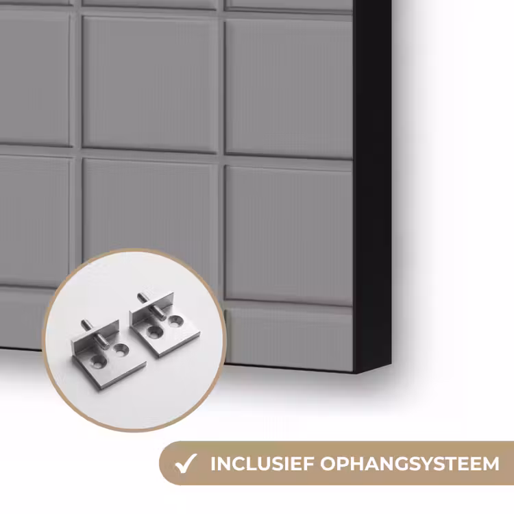 Modern - Patroon - Grijs Textielframe zwart klein 947 -USP_ophangsysteemNL