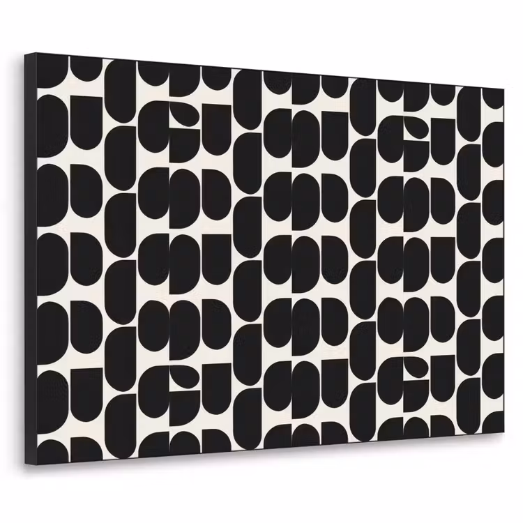 Modern - Patroon - Zwart Textielframe zwart klein 947 -3d