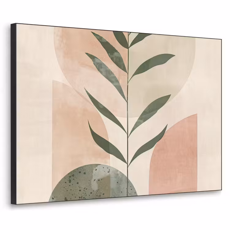 Modern - Roze - Groen - Natuur - Aesthetic Textielframe zwart klein -3d