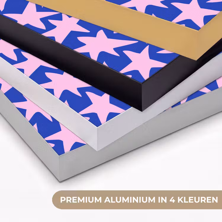 Modern - Sterren - Blauw Textielframe zwart klein 947 -USP_kleurenNL