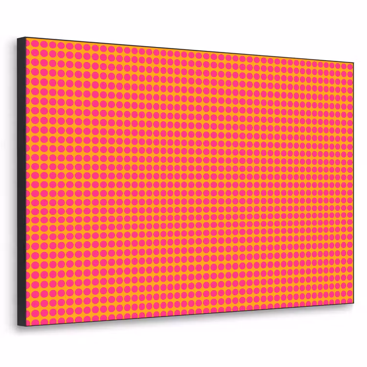 Modern - Stippen - Oranje Textielframe zwart klein 947 -3d