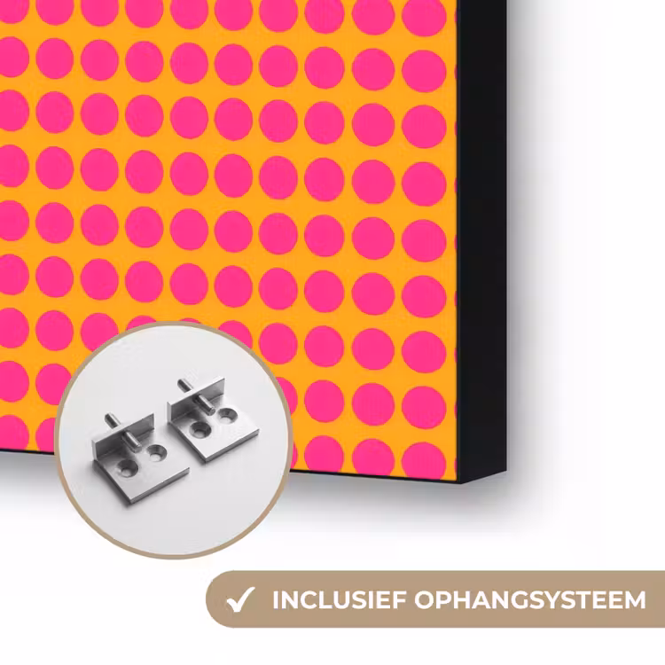 Modern - Stippen - Oranje Textielframe zwart klein 947 -USP_ophangsysteemNL