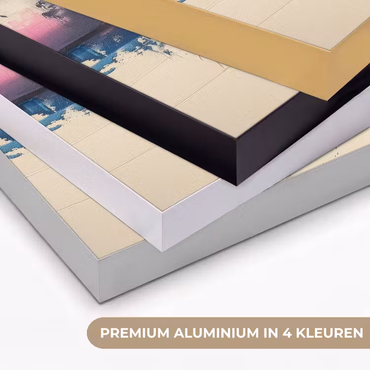 Modern - Verf - Kunst - Kleurrijk Textielframe zwart klein -USP_kleurenNL