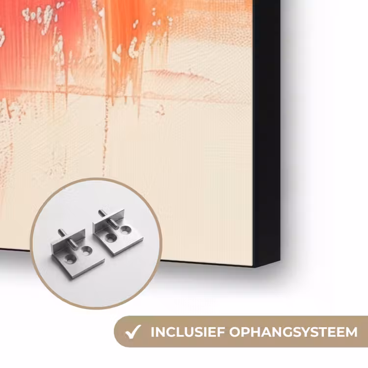 Modern - Verf - Kunst - Kleurrijk Textielframe zwart klein -USP_ophangsysteemNL