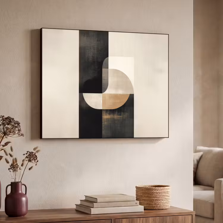 Modern - Vierkant - Vormen Textielframe zwart klein -sfeer3