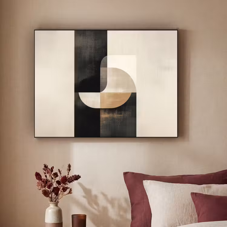 Modern - Vierkant - Vormen Textielframe zwart klein -sfeer1