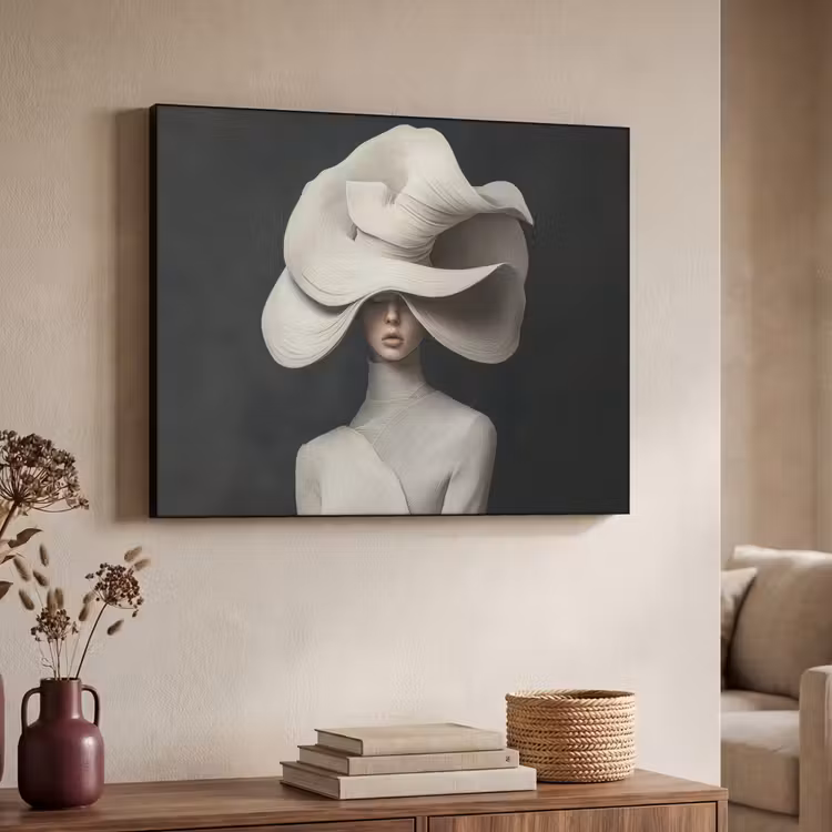 Modern - Vrouw - Hoed Textielframe - compleet frame klein -sfeer3