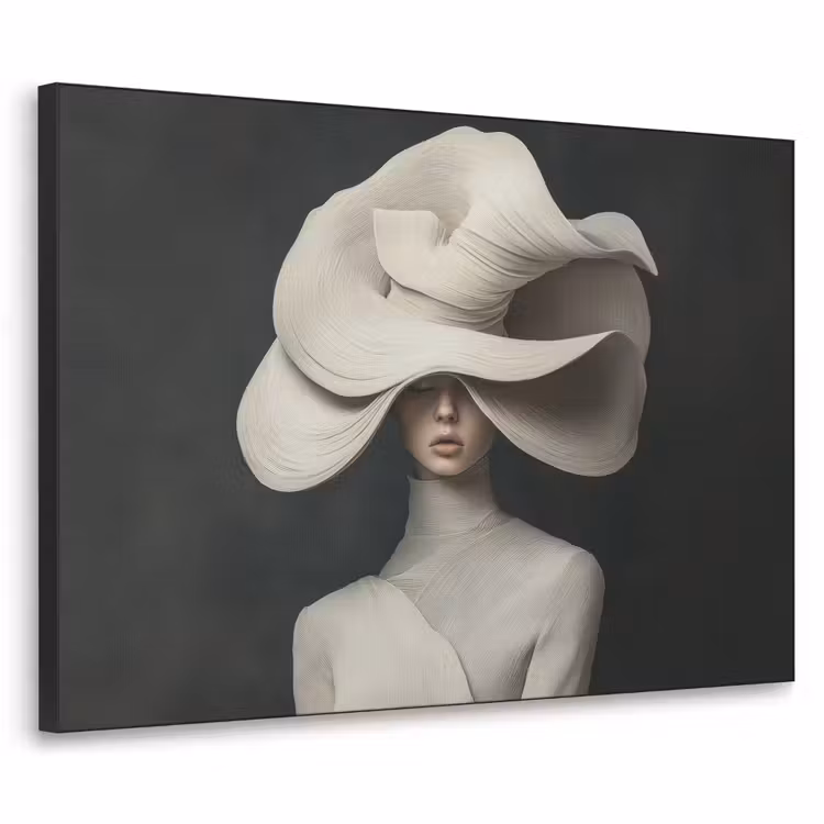 Modern - Vrouw - Hoed Textielframe zwart klein -3d