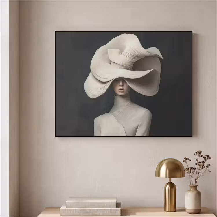 Modern - Vrouw - Hoed Textielframe - compleet frame klein -sfeer2