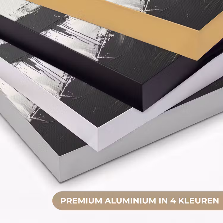 Modern - Zwart wit - Abstract - Kunst Textielframe zwart klein -USP_kleurenNL