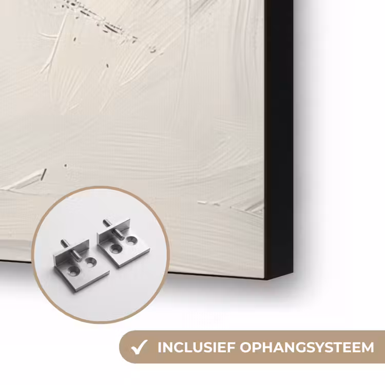 Modern - Zwart wit - Abstract - Kunst Textielframe zwart klein -USP_ophangsysteemNL