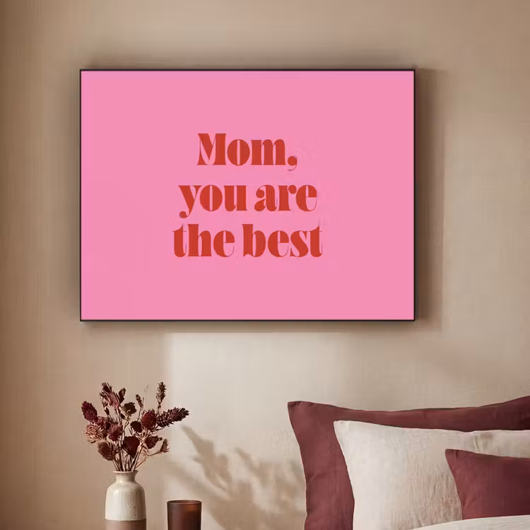 Moeder - Boodschap -Roze Textielframe zwart klein -sfeer1