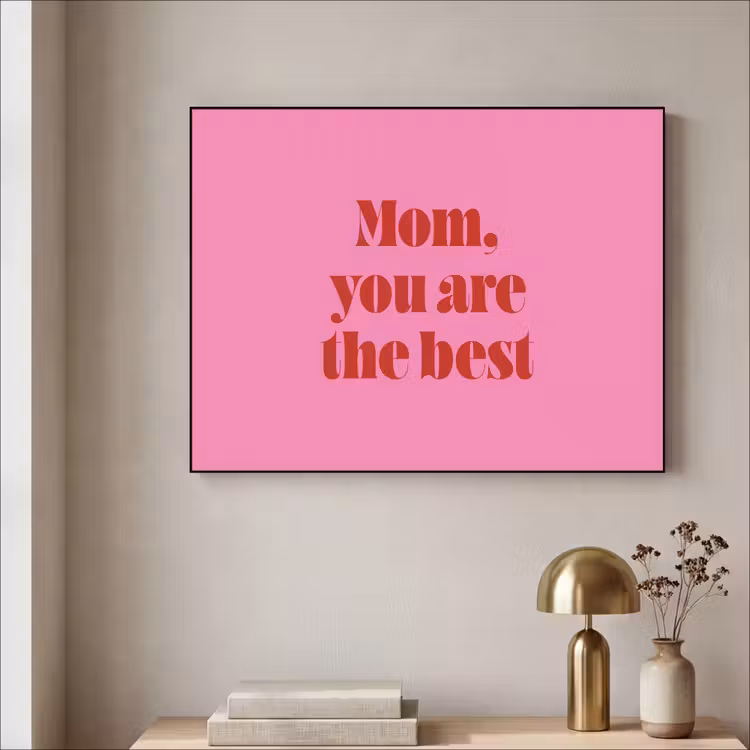 Moeder - Boodschap -Roze Textielframe zwart klein -sfeer2