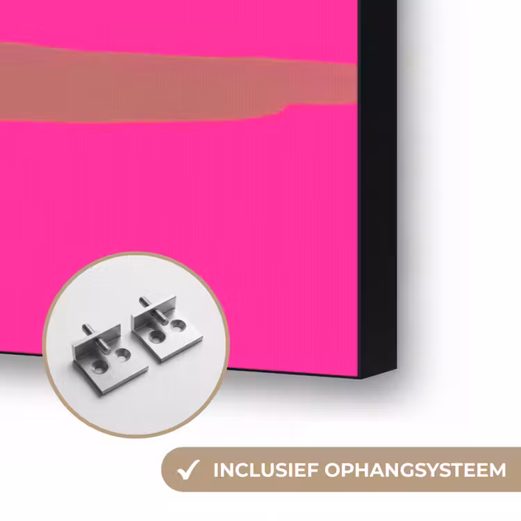 Mok - Wolken - Roze - Minimalitisch Textielframe zwart klein -USP_ophangsysteemNL