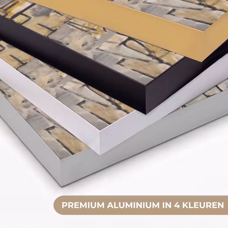 Mondriaan - Kunst - Oude meesters - Tableau I Textielframe zwart klein -USP_kleurenNL