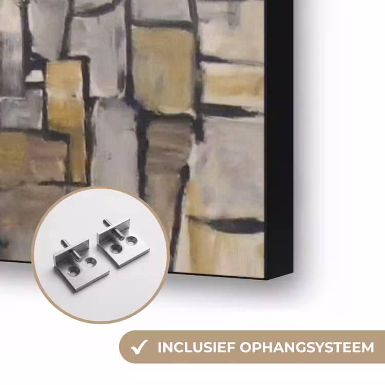 Mondriaan - Kunst - Oude meesters - Tableau I Textielframe zwart klein -USP_ophangsysteemNL