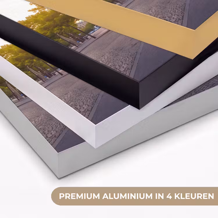 Monument - Parijs - Zonsondergang - Architectuur - Goud Textielframe zwart klein -USP_kleurenNL