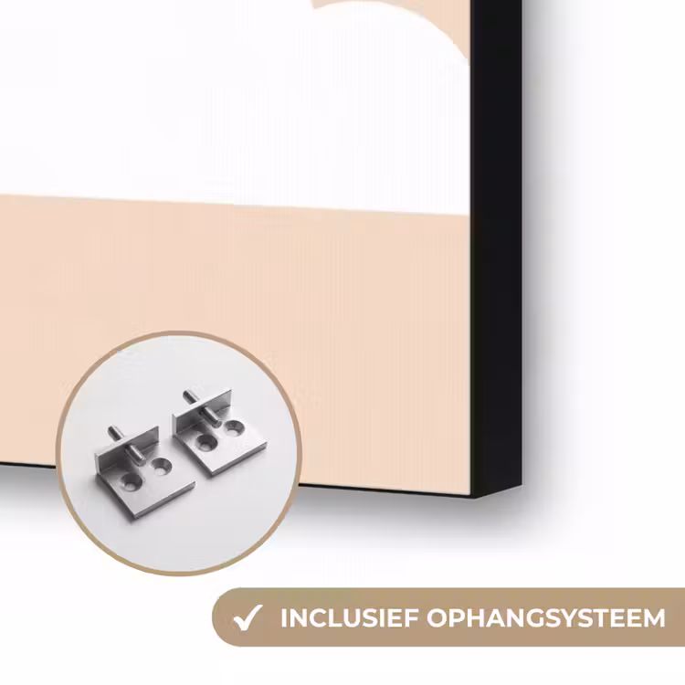 Monument - Stad - Zonsondergang - Minimalistisch - Oranje Textielframe zwart klein -USP_ophangsysteemNL