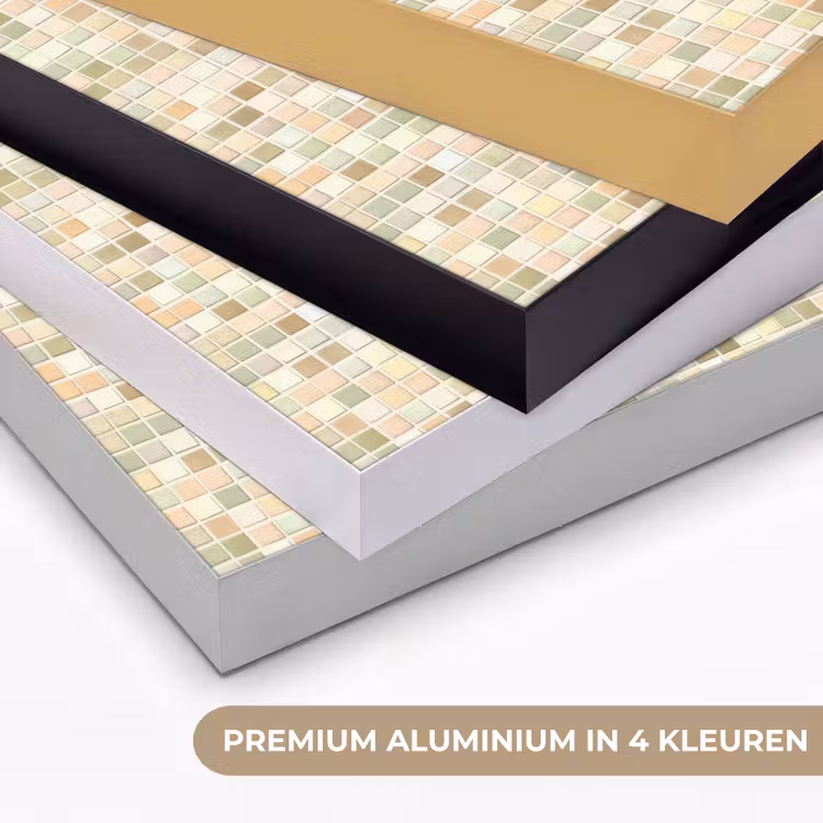 Mozaïek - Patroon - Beige Textielframe zwart klein 947 -USP_kleurenNL