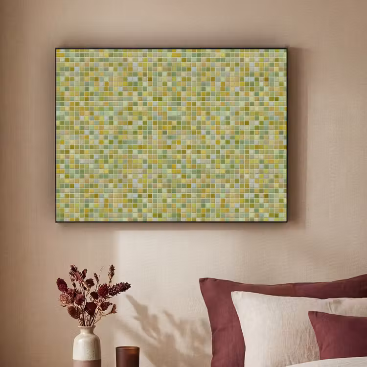 Mozaïek - Patroon - Groen Textielframe zwart klein 947 -sfeer1