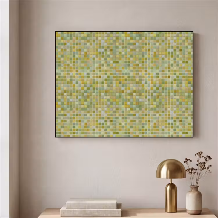 Mozaïek - Patroon - Groen Textielframe zwart klein 947 -sfeer2