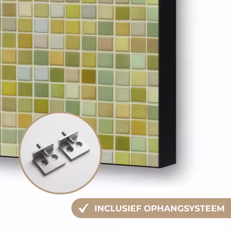 Mozaïek - Patroon - Groen Textielframe zwart klein 947 -USP_ophangsysteemNL