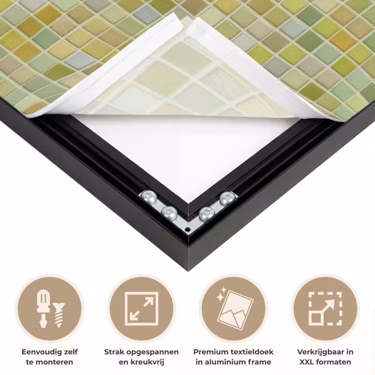 Mozaïek - Patroon - Groen Textielframe zwart klein 947 -USP_feed_closeupNL