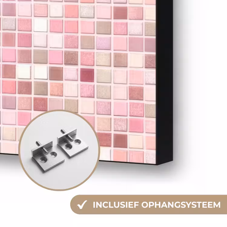 Mozaïek - Patroon - Roze Textielframe zwart klein 947 -USP_ophangsysteemNL