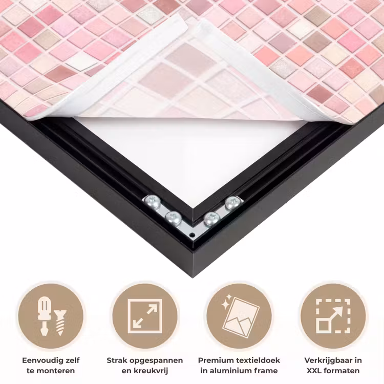 Mozaïek - Patroon - Roze Textielframe zwart klein 947 -USP_feed_closeupNL