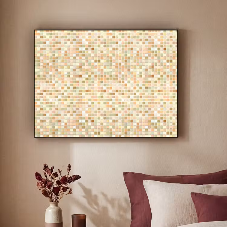 Mozaïek - Patroon - Terracotta Textielframe zwart klein 947 -sfeer1