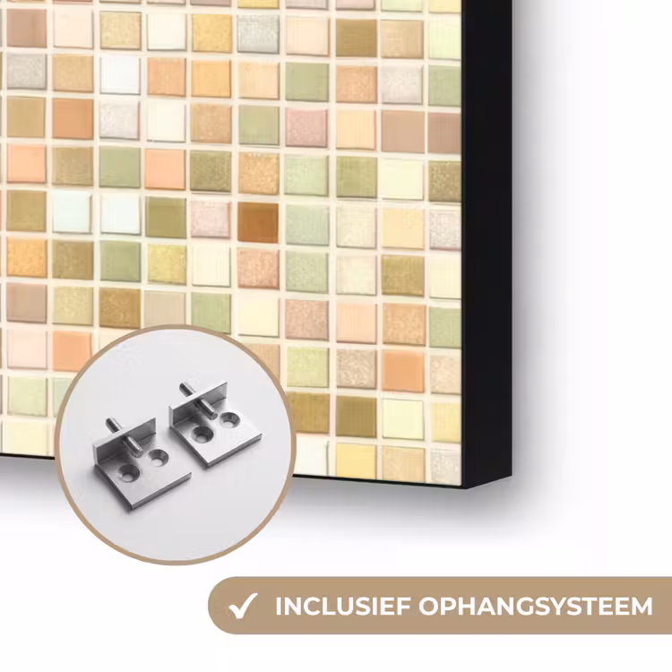 Mozaïek - Patroon - Terracotta Textielframe zwart klein 947 -USP_ophangsysteemNL