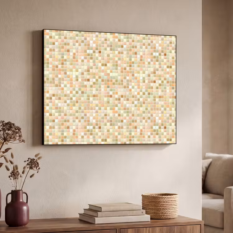 Mozaïek - Patroon - Terracotta Textielframe zwart klein 947 -sfeer3
