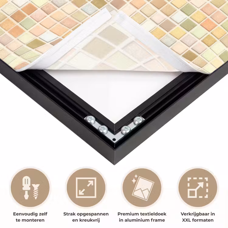 Mozaïek - Patroon - Terracotta Textielframe zwart klein 947 -USP_feed_closeupNL
