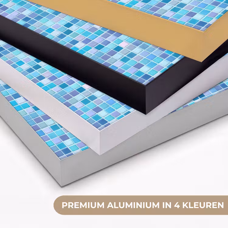 Mozaïek - Patroon - Turquoise Textielframe zwart klein 947 -USP_kleurenNL